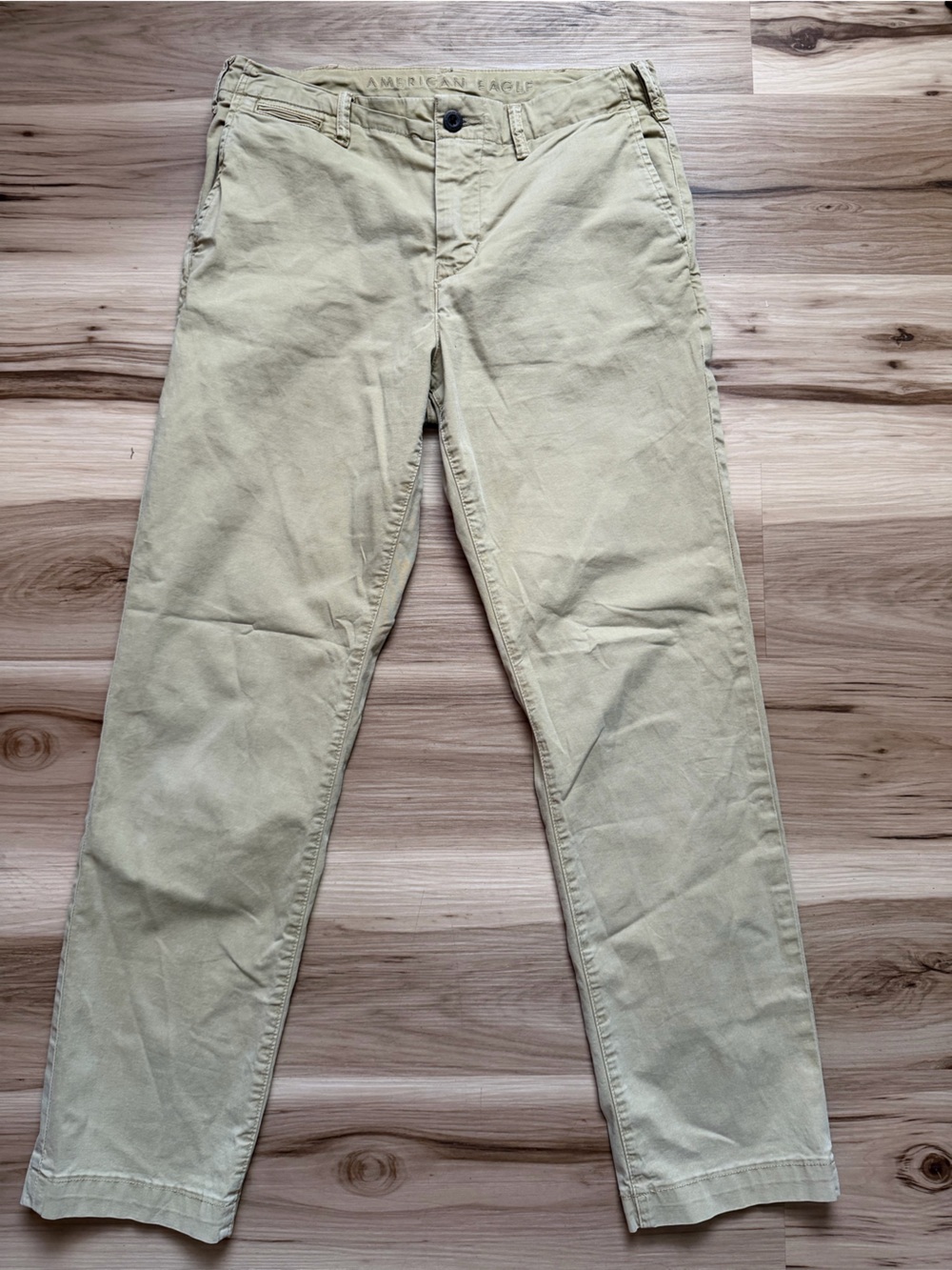 American Eagle Men's Original Straight Flex Chino Pants Khaki 30x32